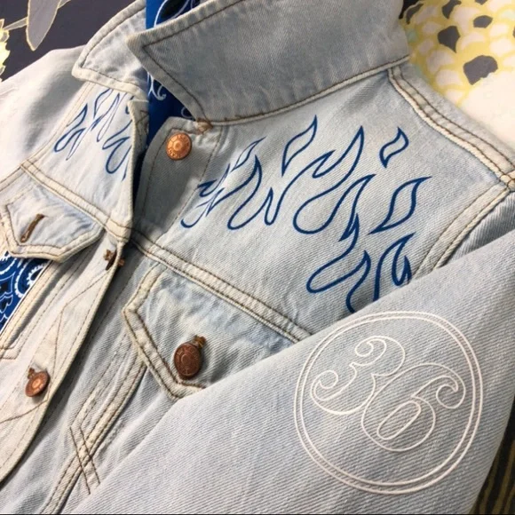 J.Crew brand, custom designed, vintage washed denim jacket.